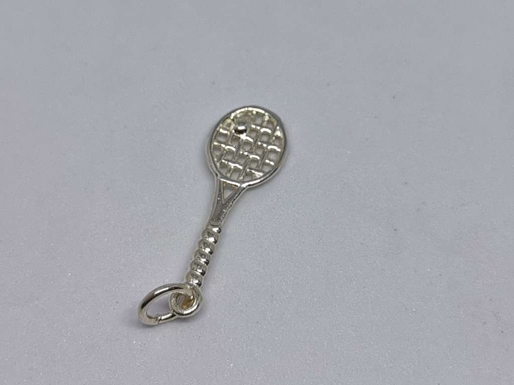 Silver Tennis Charm