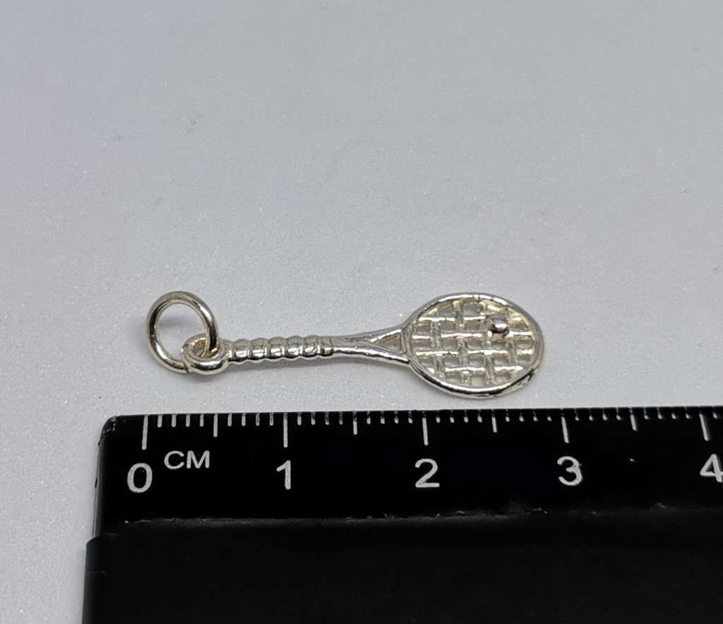 Silver Tennis Charm