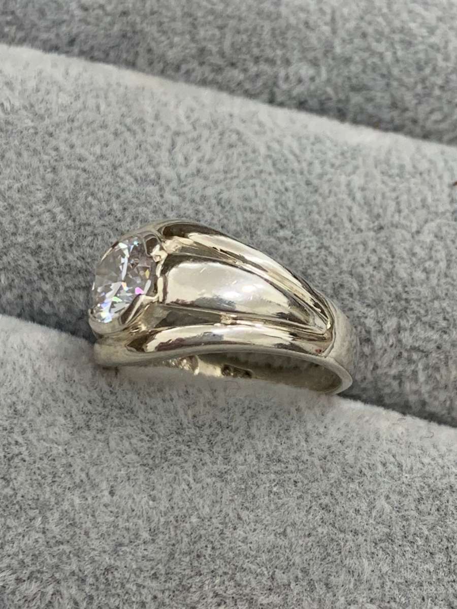 Silver Solitaire Ring