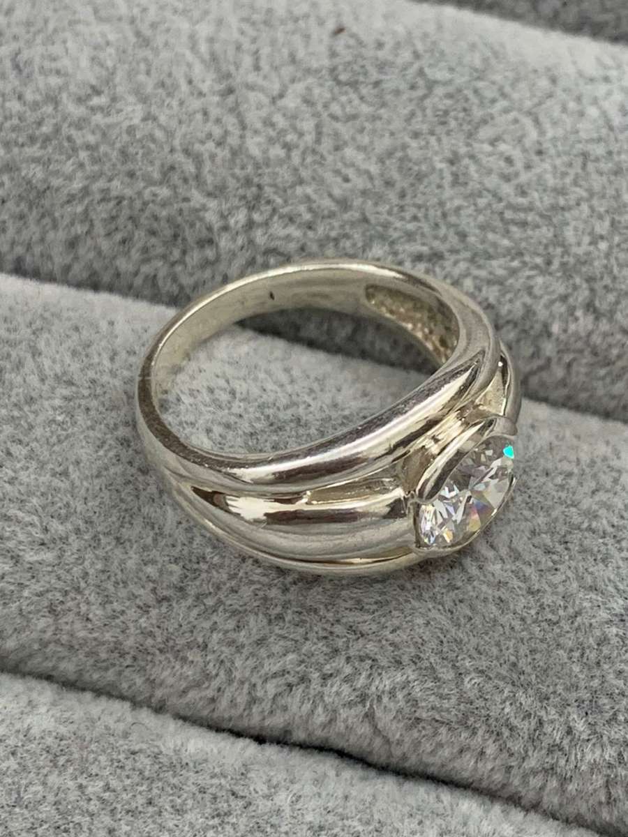 Silver Solitaire Ring