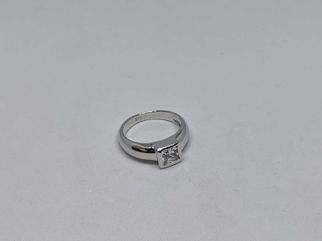 Silver Solitaire Ring