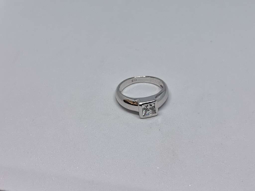 Silver Solitaire Ring
