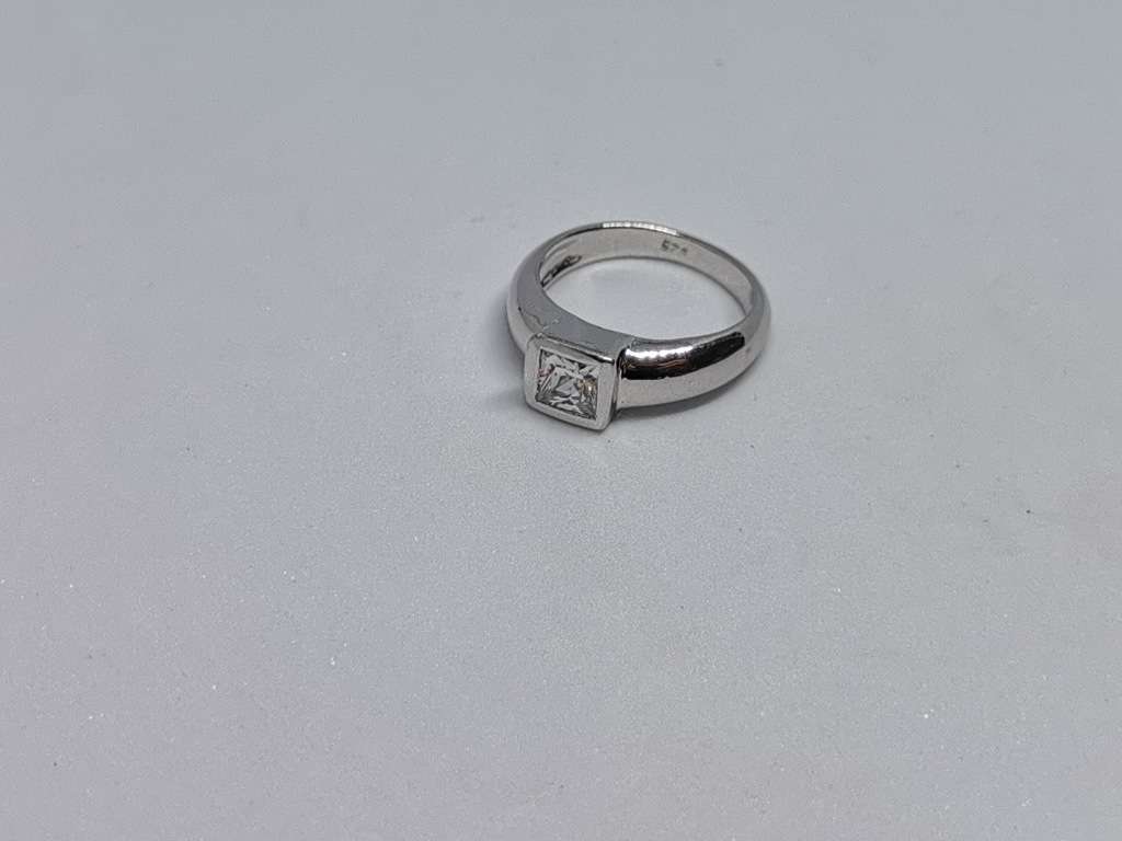 Silver Solitaire Ring
