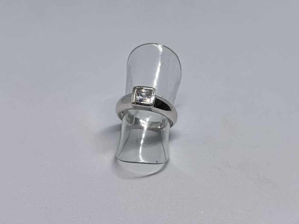 Silver Solitaire Ring