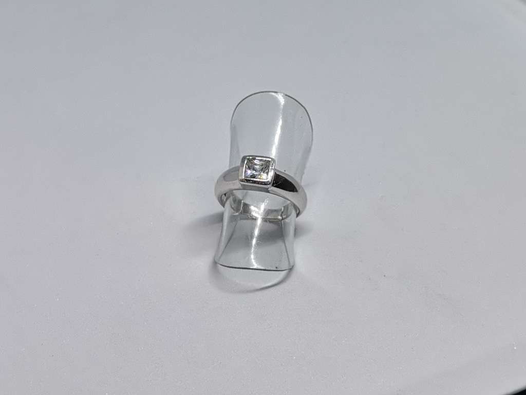 Silver Solitaire Ring