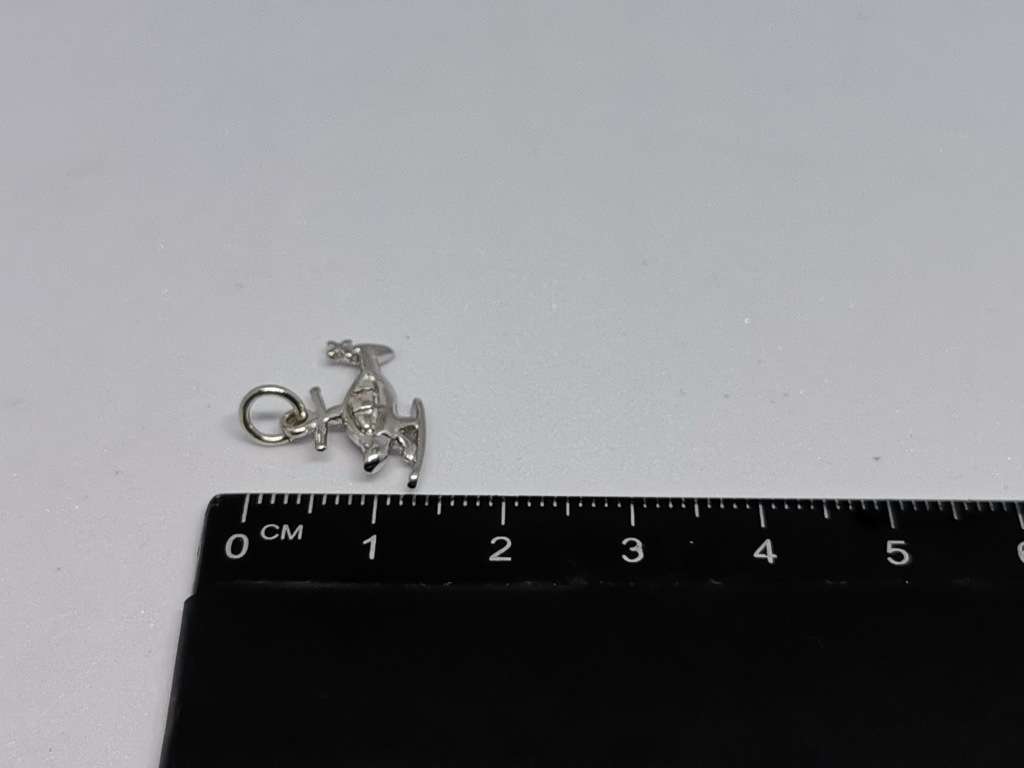 Silver Helicopter Charm