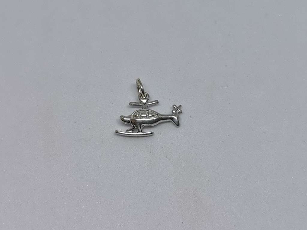 Silver Helicopter Charm