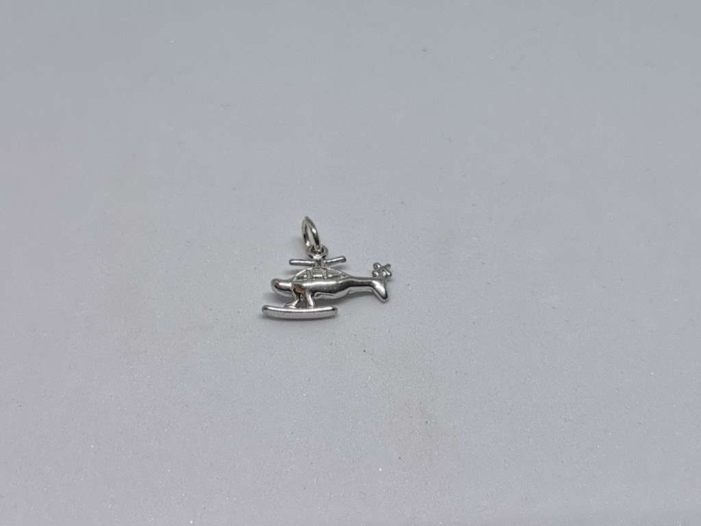 Silver Helicopter Charm