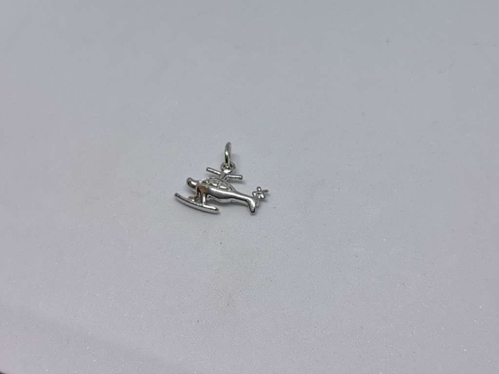 Silver Helicopter Charm