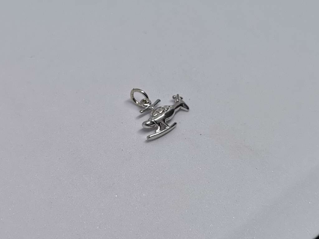 Silver Helicopter Charm