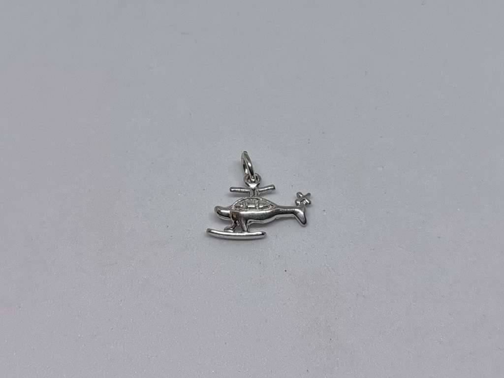 Silver Helicopter Charm