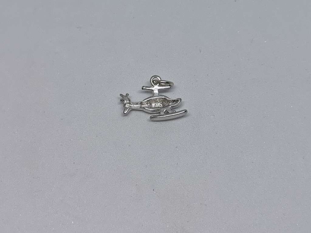 Silver Helicopter Charm