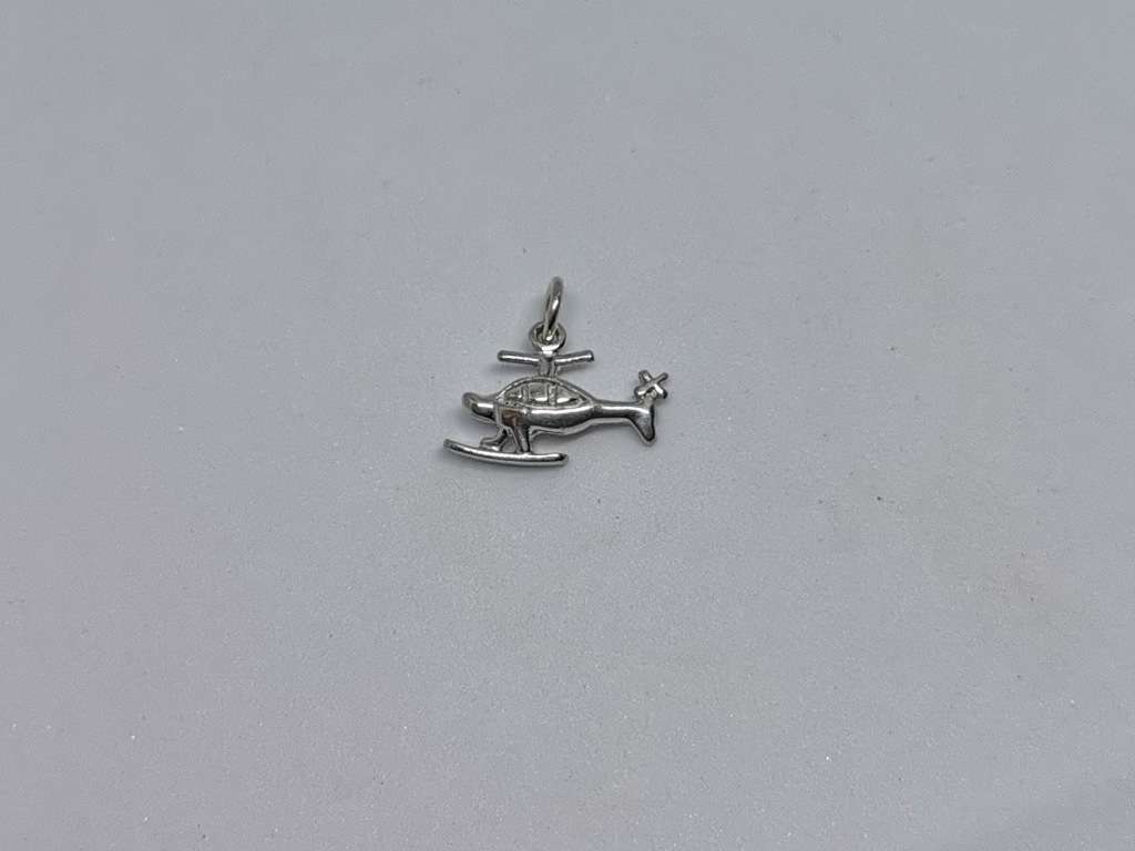 Silver Helicopter Charm