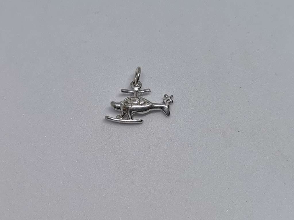 Silver Helicopter Charm