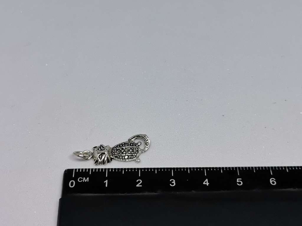 Silver Cat Charm