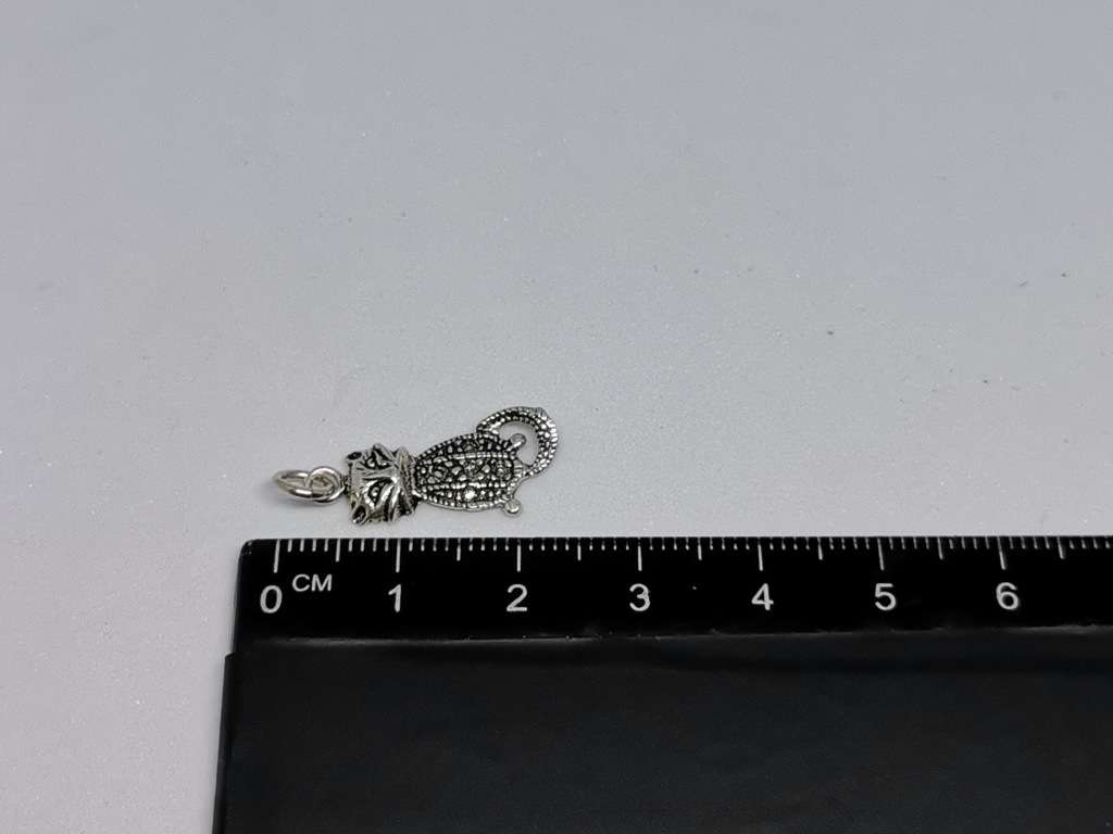 Silver Cat Charm