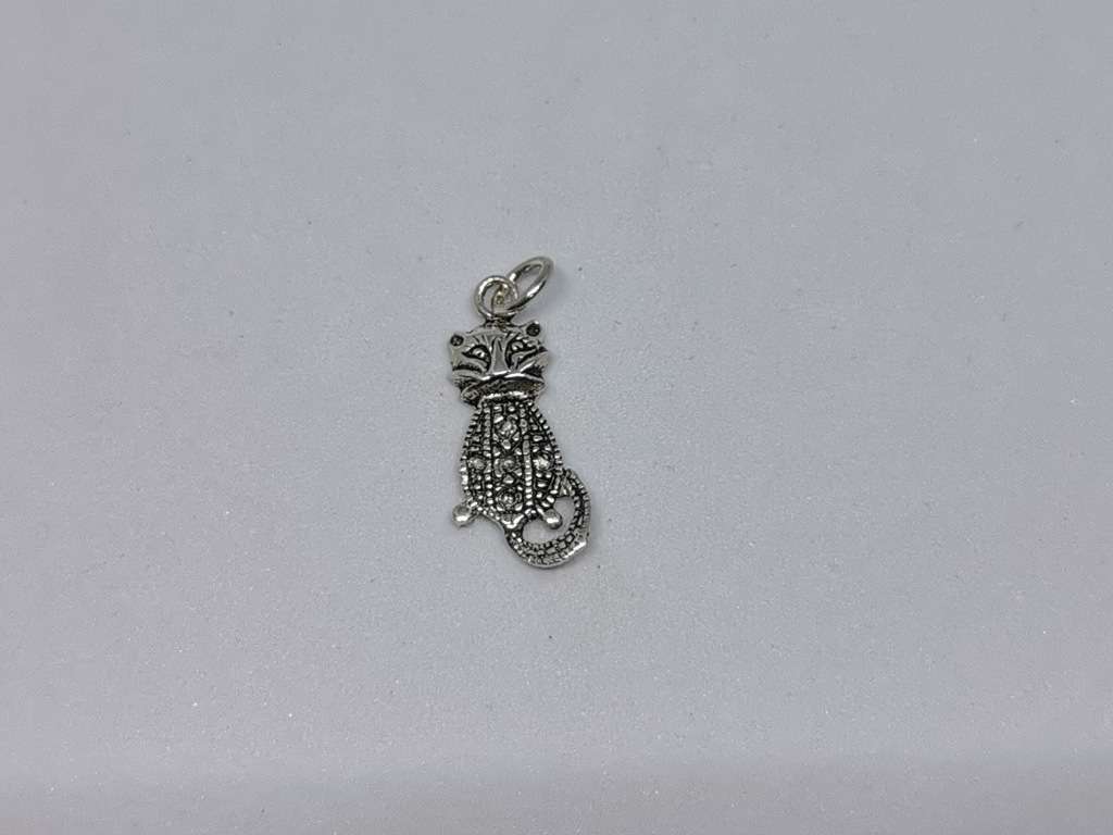 Silver Cat Charm