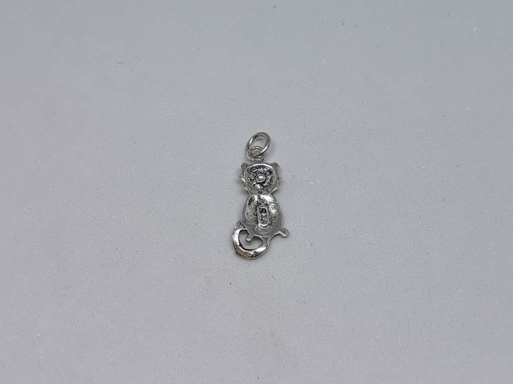Silver Cat Charm