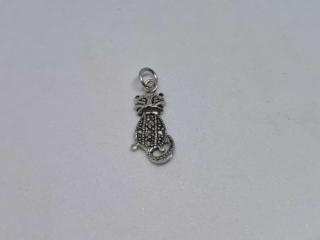 Silver Cat Charm