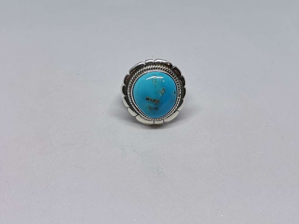 Bulky Silver Turquoise Ring