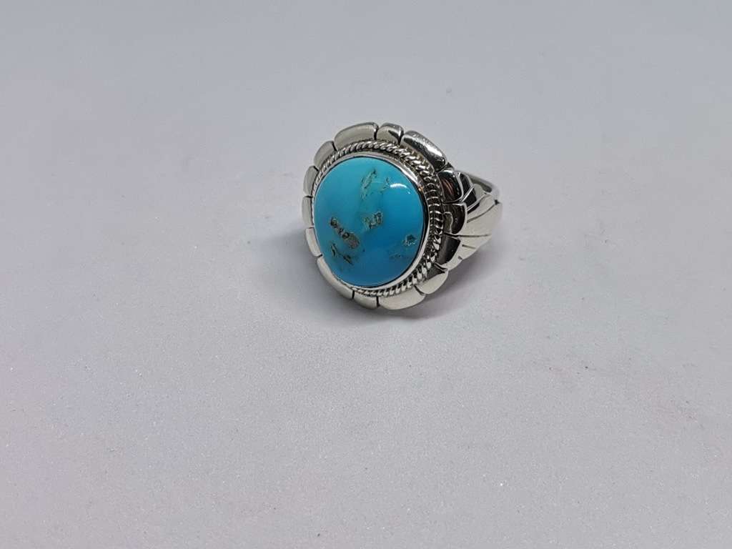 Bulky Silver Turquoise Ring