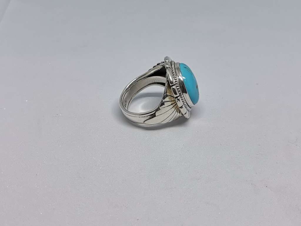 Bulky Silver Turquoise Ring
