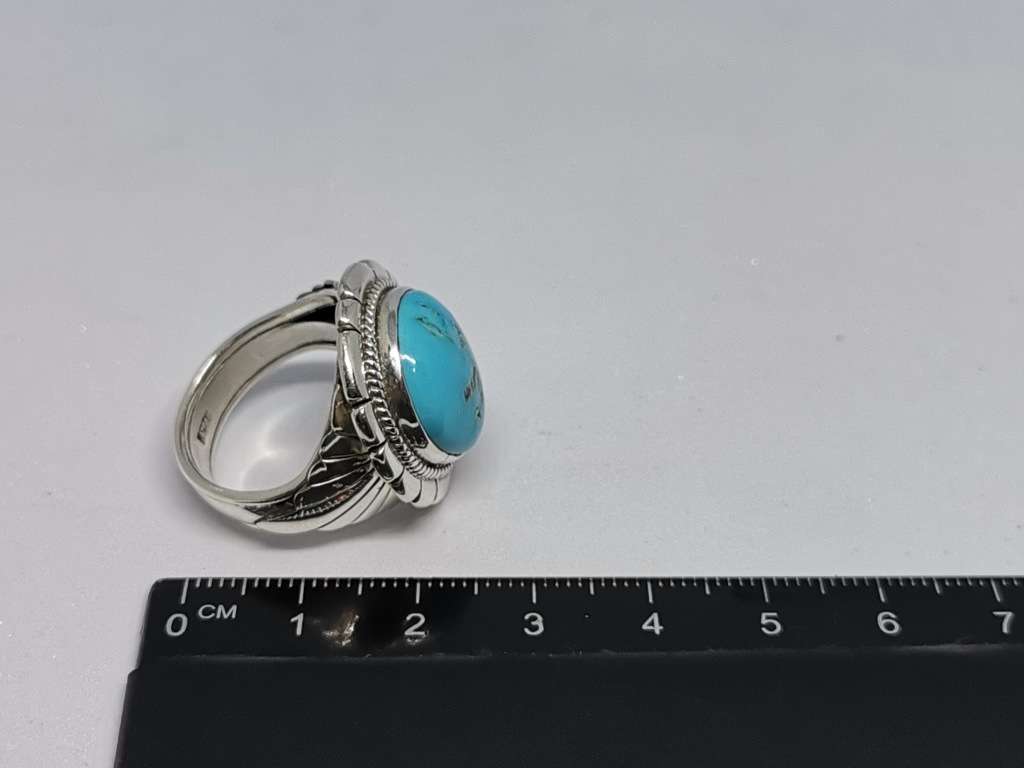 Bulky Silver Turquoise Ring