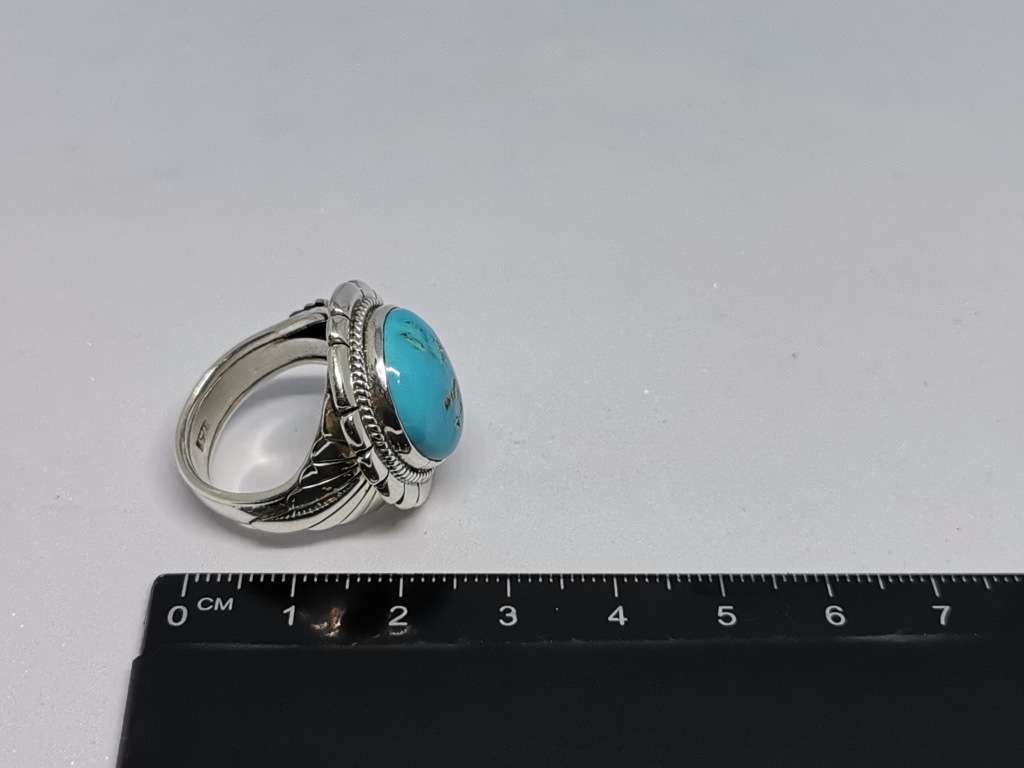 Bulky Silver Turquoise Ring