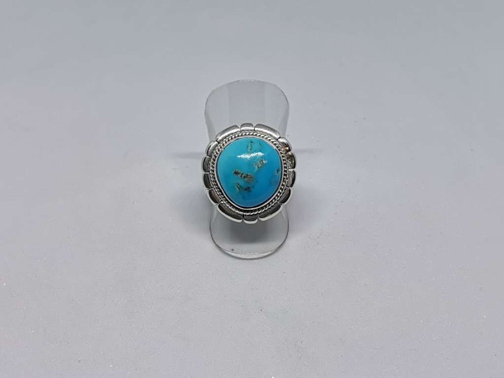 Bulky Silver Turquoise Ring