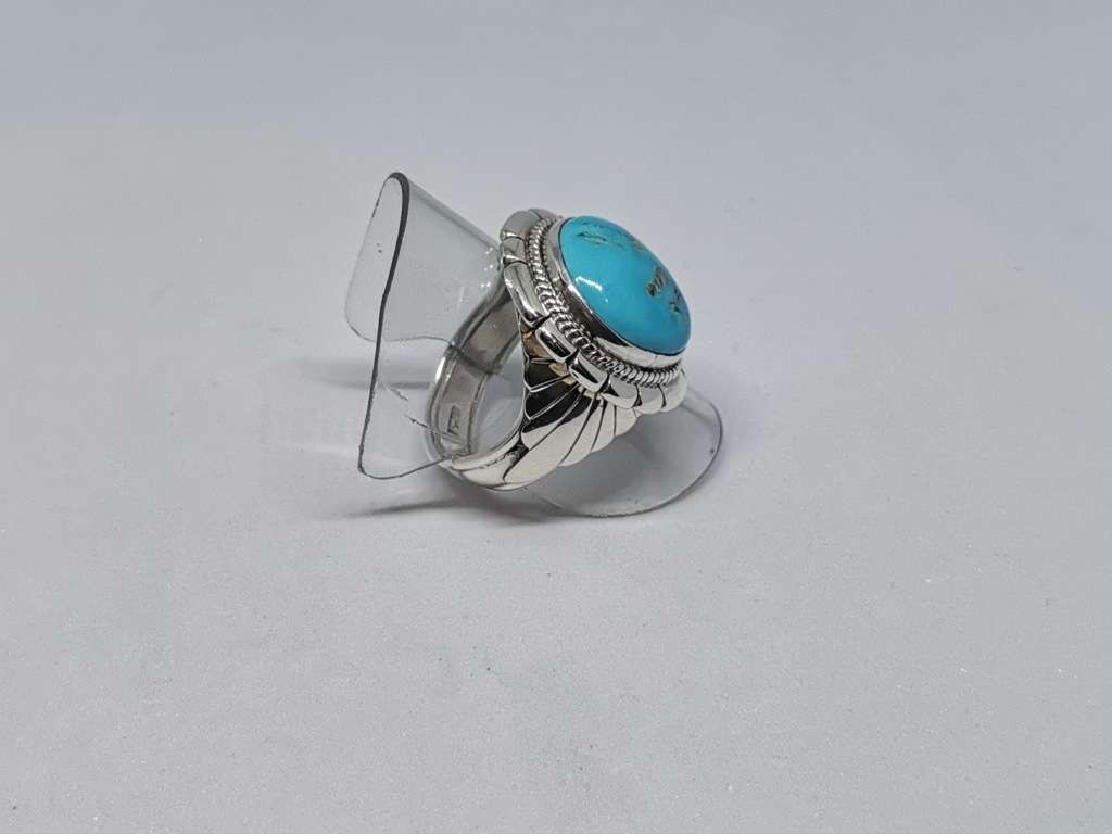 Bulky Silver Turquoise Ring