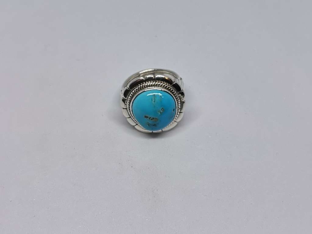 Bulky Silver Turquoise Ring