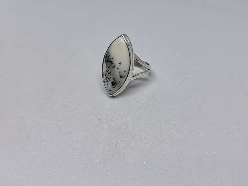 Silver Dentritic Opal Ring