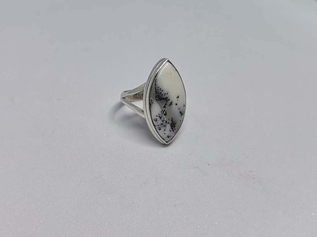 Silver Dentritic Opal Ring