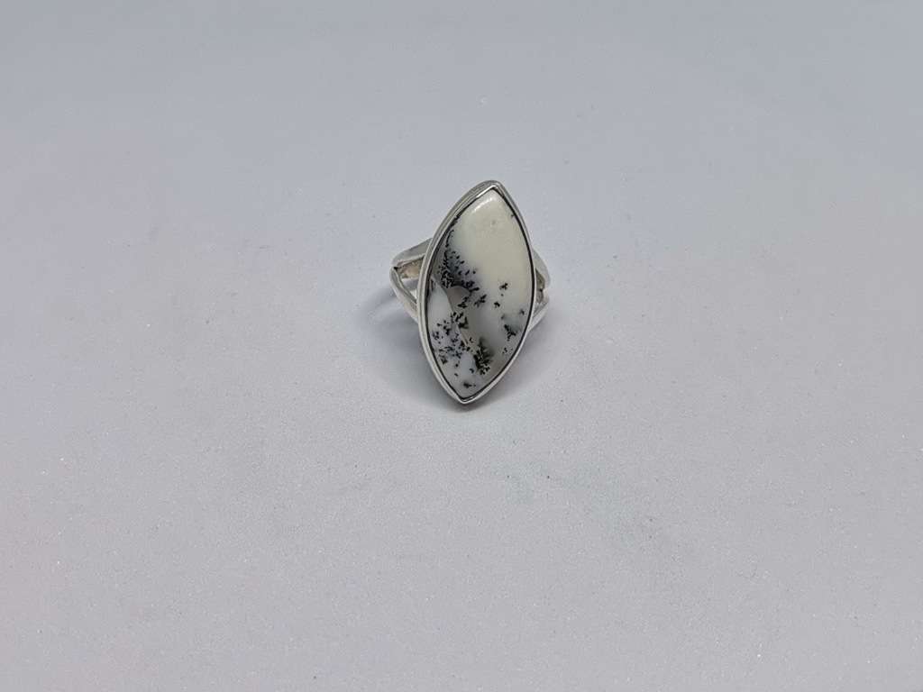 Silver Dentritic Opal Ring