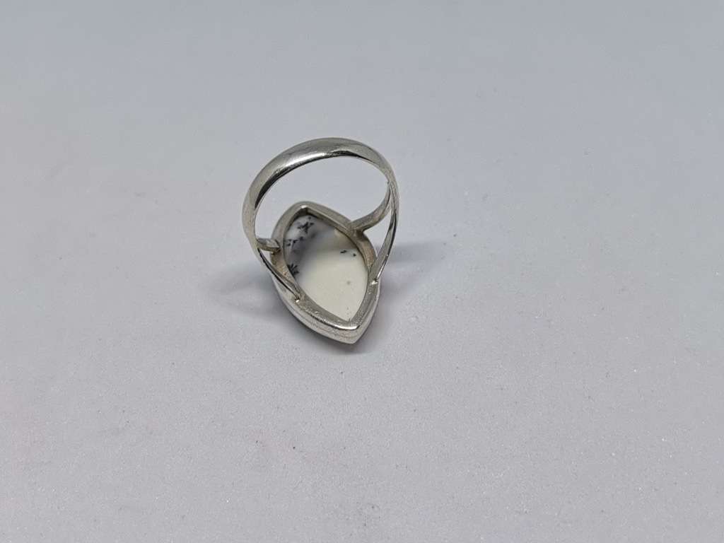 Silver Dentritic Opal Ring