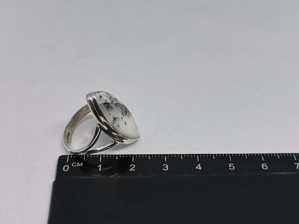 Silver Dentritic Opal Ring