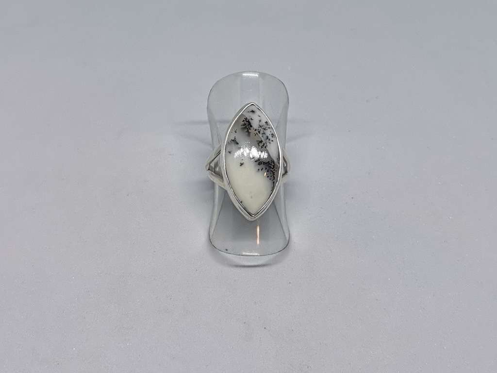 Silver Dentritic Opal Ring