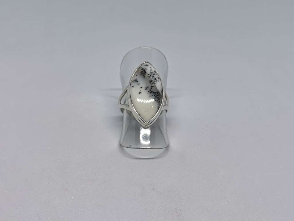 Silver Dentritic Opal Ring