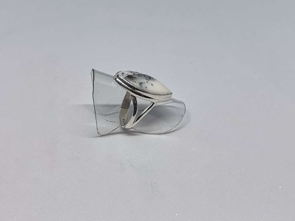 Silver Dentritic Opal Ring