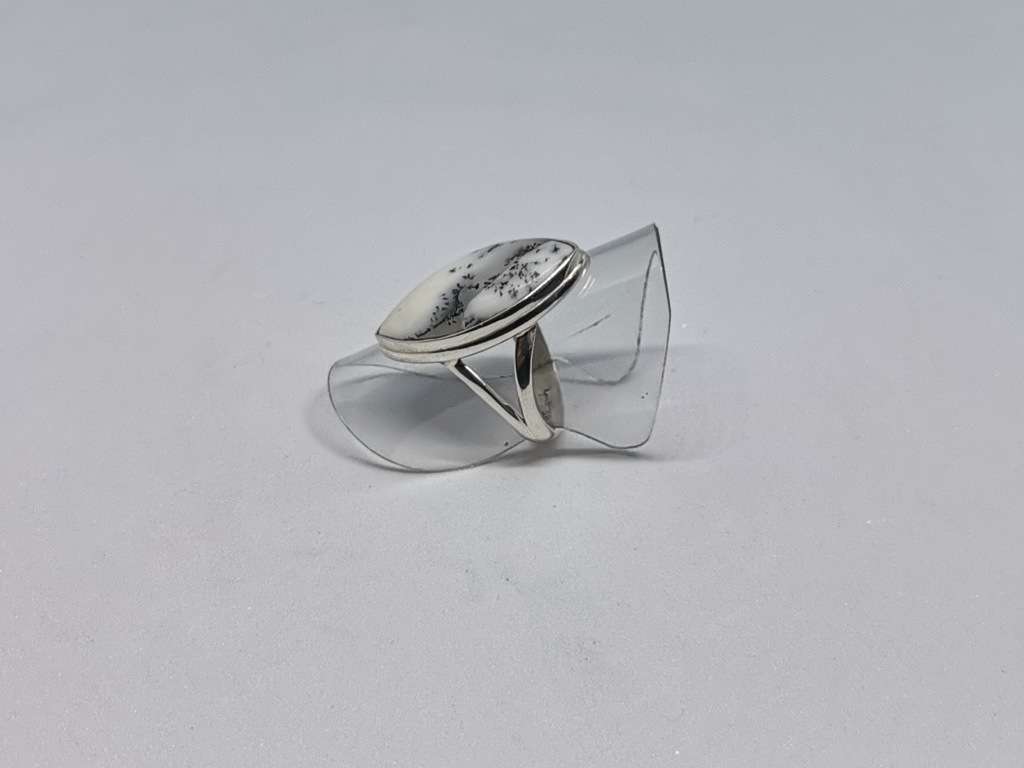 Silver Dentritic Opal Ring