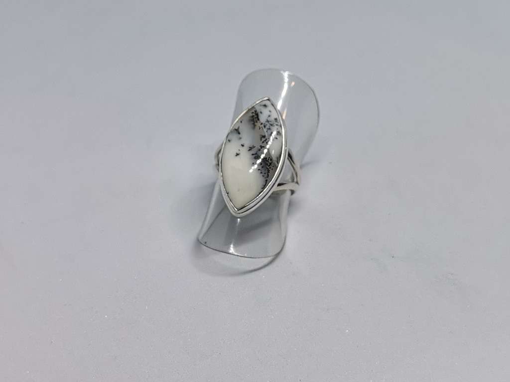 Silver Dentritic Opal Ring