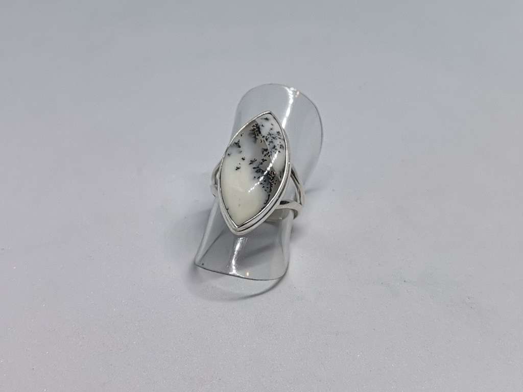 Silver Dentritic Opal Ring