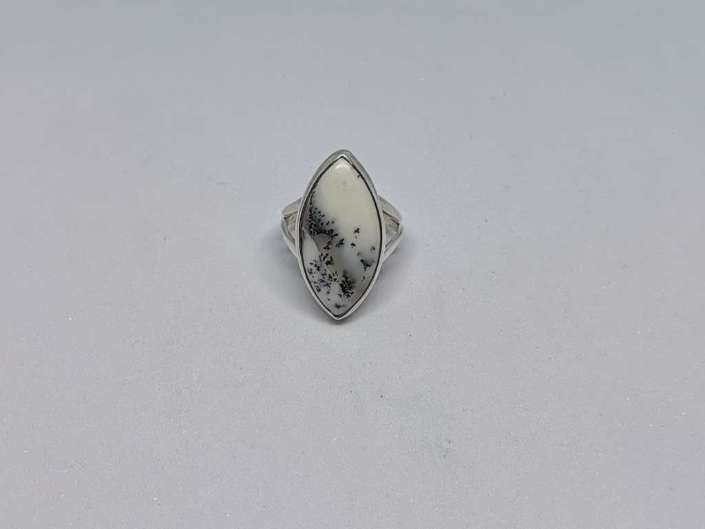 Silver Dentritic Opal Ring