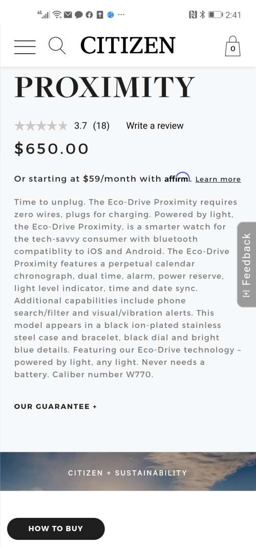 Citizen Eco-Drive Proximity Watch