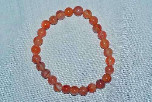 BRACELET CARNELIAN BEADED ELASTIC