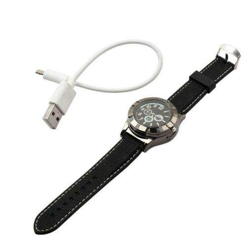 Men's Watch Cigarette Lighter with USB Rechargeable Windproof Flame-less Lighter