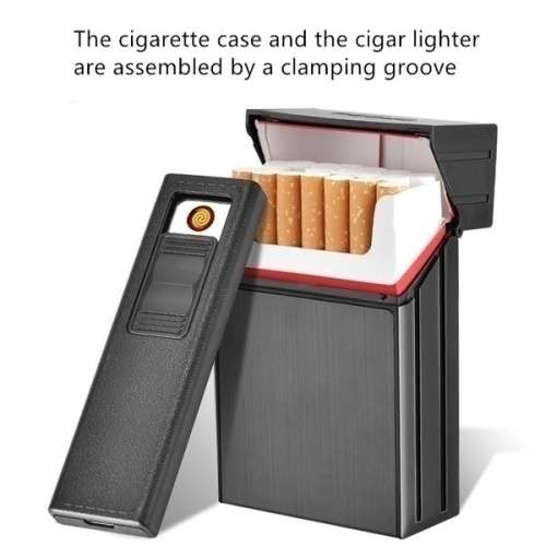 2-1 Cigarette Case Box with a Detachable USB Rechargeable Cigarette Lighter PLEASE READ DESCRIPTION