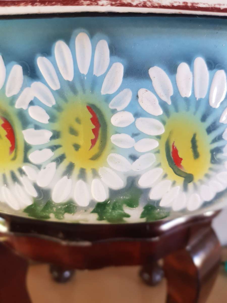 VINTAGE ENAMEL JUG AND BASIN