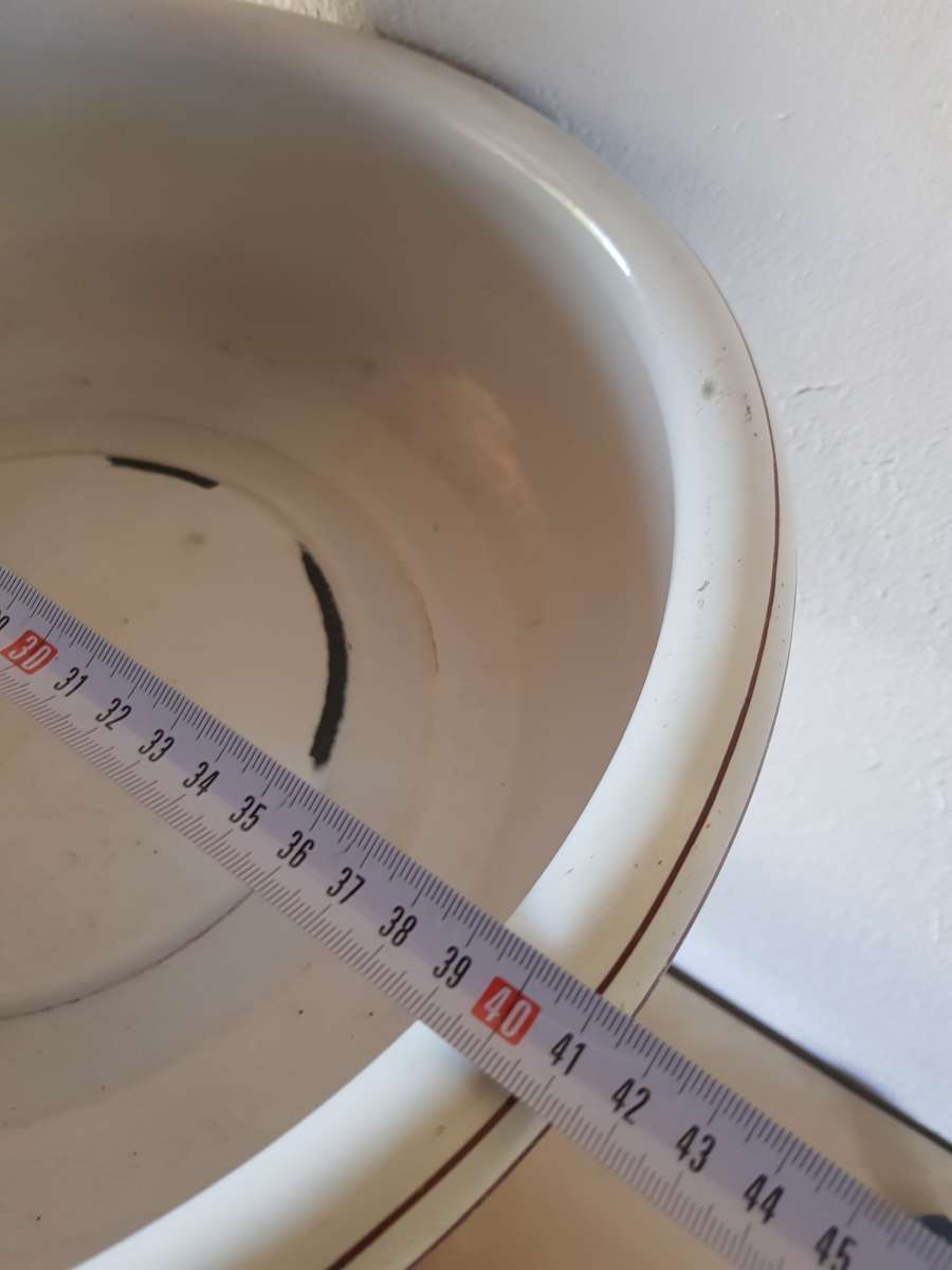 VINTAGE ENAMEL JUG AND BASIN