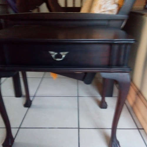 Imbuia ball and claw style side table